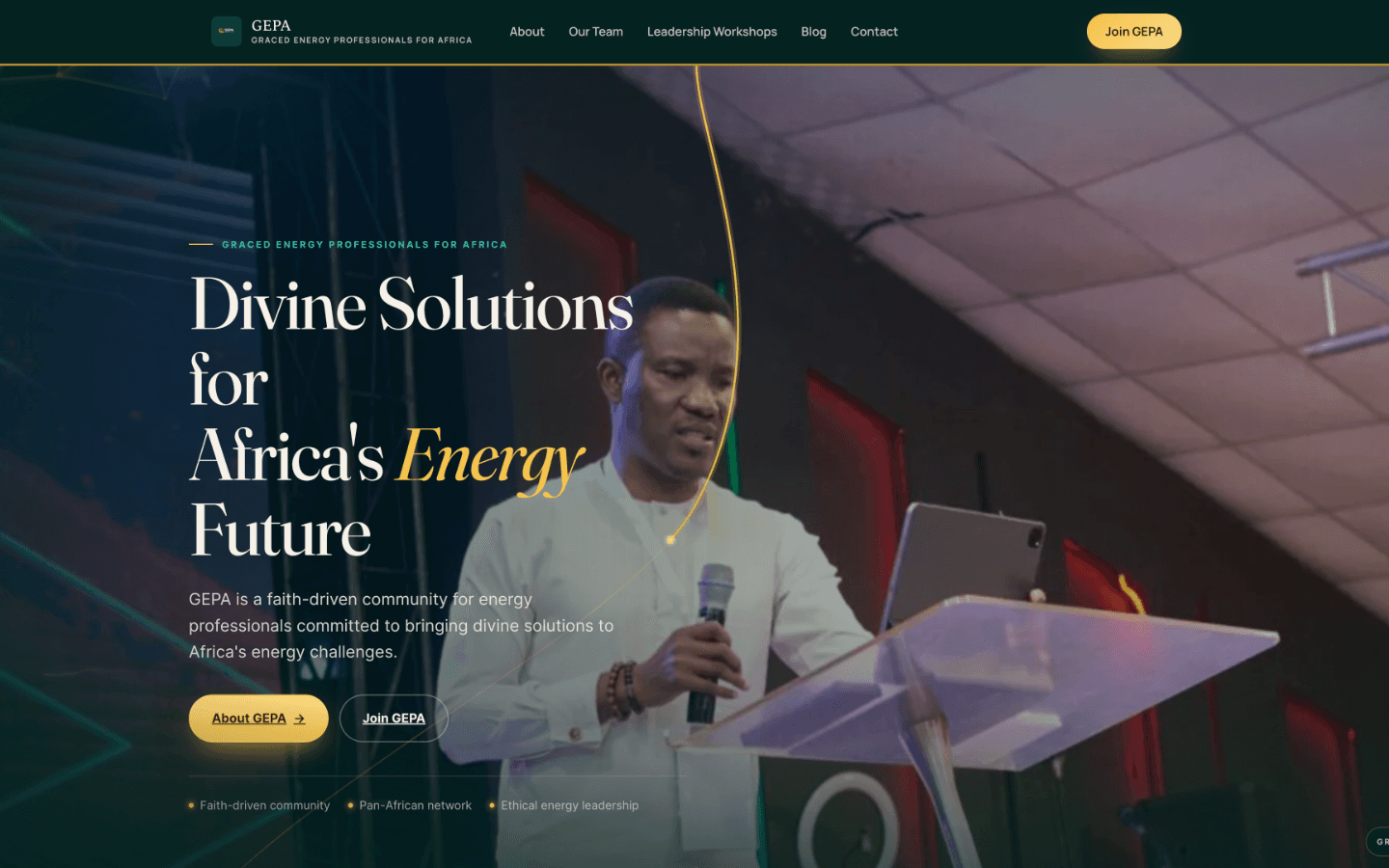 The GEPA website, a company website built by Chyberr.